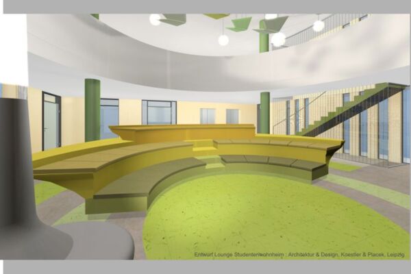 Entwurf Gestaltung für Lounge und Foyer im Studentenwohnheim