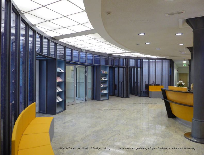 Empfang Stadtwerke WB - Innenarchitektur Bürogebäude